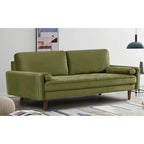 Wood Frame Velvet Tufted Sofa