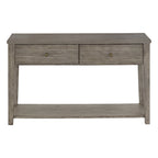Antique Grey Fiber Cement Console Table with Drawers and Shelf