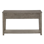 Antique Grey Fiber Cement Console Table with Drawers and Shelf
