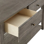 Antique Grey Fiber Cement Console Table with Drawers and Shelf