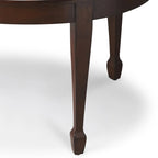 Oval Cherry Wood Cocktail Table with Maple Inlay