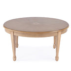 Oval Cherry Wood Cocktail Table with Maple Inlay