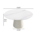 Round PU Pedestal Dining Table Faux Marble Dining Table