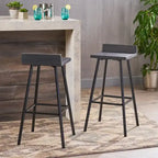 Modern indoor acacia wood bar stools (two-pack)