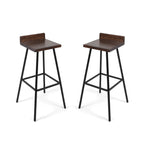 Modern indoor acacia wood bar stools (two-pack)