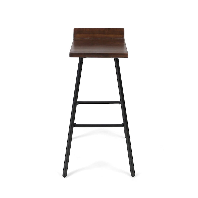 Modern indoor acacia wood bar stools (two-pack)