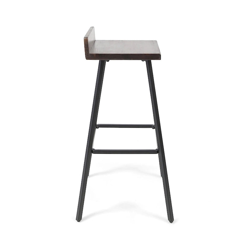 Modern indoor acacia wood bar stools (two-pack)