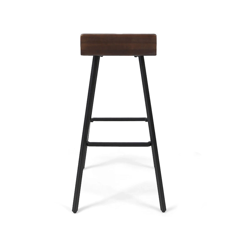 Modern indoor acacia wood bar stools (two-pack)