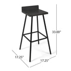 Modern indoor acacia wood bar stools (two-pack)