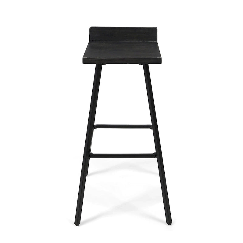 Modern indoor acacia wood bar stools (two-pack)