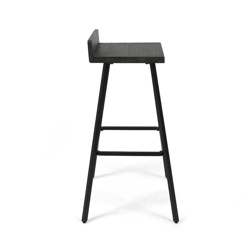 Modern indoor acacia wood bar stools (two-pack)