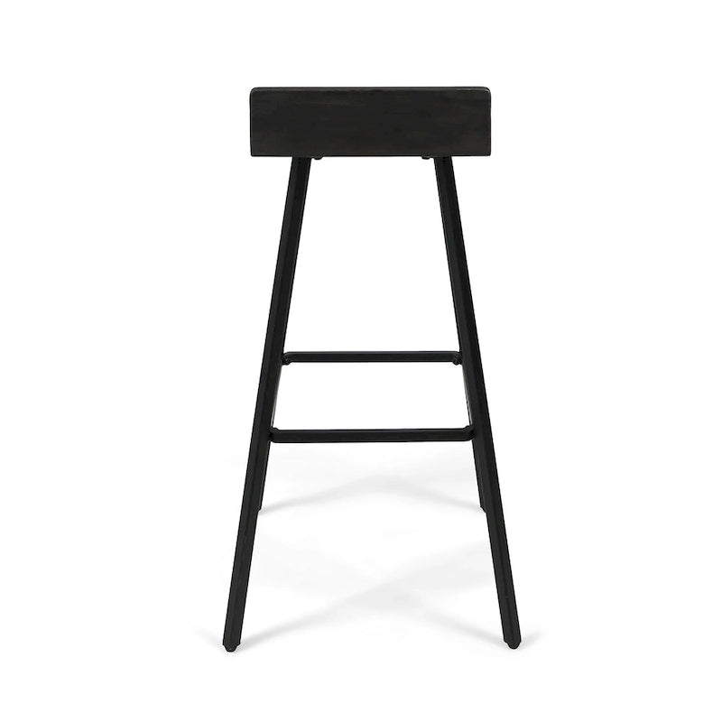Modern indoor acacia wood bar stools (two-pack)