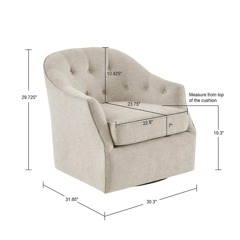 Tufted Swivel Accent Chair - Single Seater