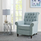 Push-back Recliner Chair - Blue/Cream/Grey - Single Seat