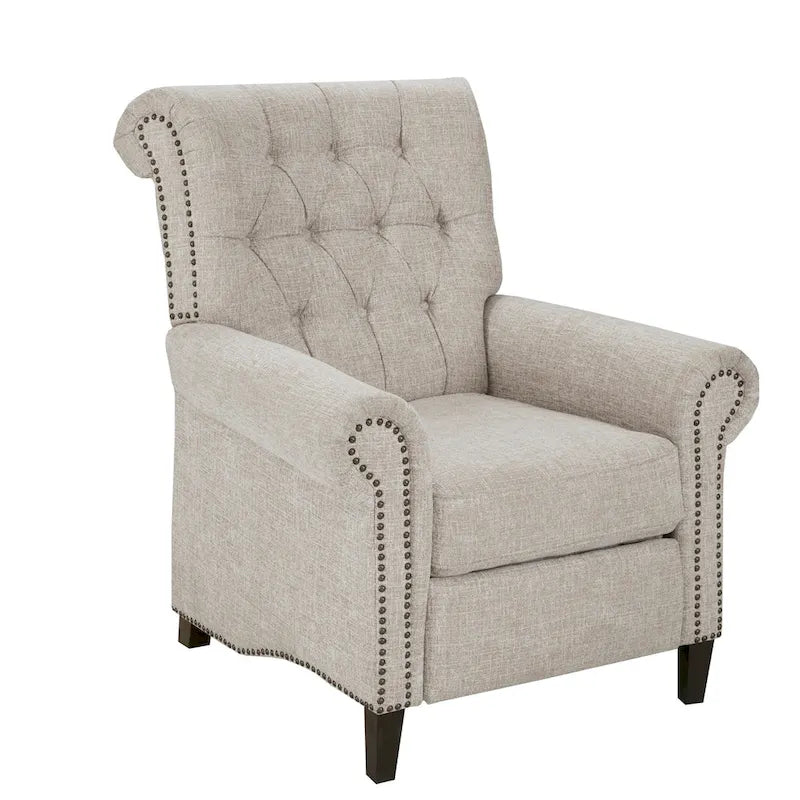 Push-back Recliner Chair - Blue/Cream/Grey - Single Seat