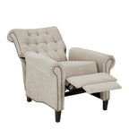 Push-back Recliner Chair - Blue/Cream/Grey - Single Seat