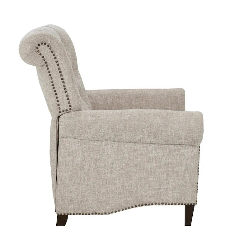Push-back Recliner Chair - Blue/Cream/Grey - Single Seat