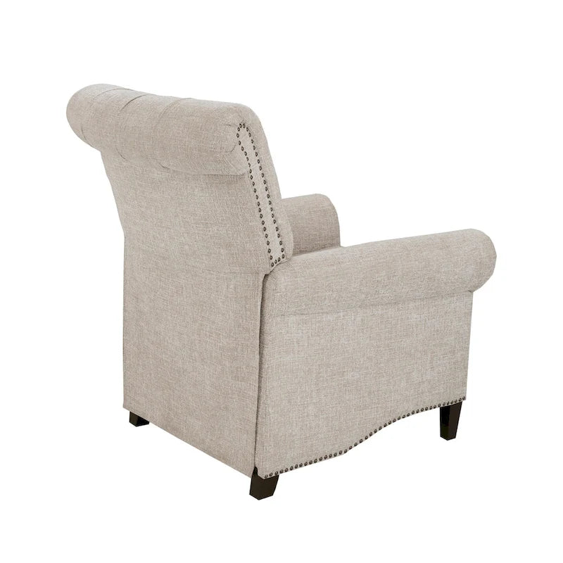 Push-back Recliner Chair - Blue/Cream/Grey - Single Seat