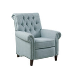 Push-back Recliner Chair - Blue/Cream/Grey - Single Seat