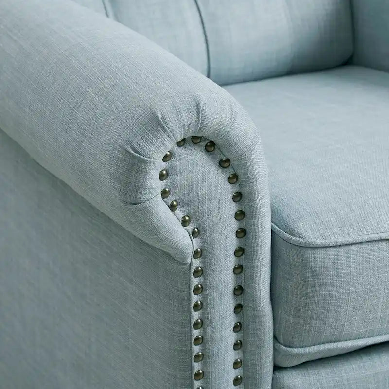 Push-back Recliner Chair - Blue/Cream/Grey - Single Seat