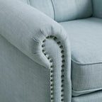 Push-back Recliner Chair - Blue/Cream/Grey - Single Seat