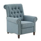 Push-back Recliner Chair - Blue/Cream/Grey - Single Seat