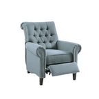 Push-back Recliner Chair - Blue/Cream/Grey - Single Seat