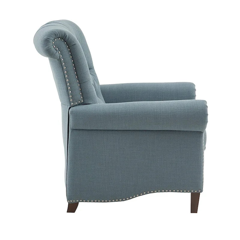 Push-back Recliner Chair - Blue/Cream/Grey - Single Seat