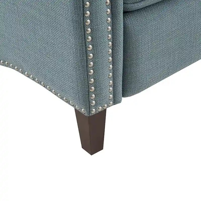 Push-back Recliner Chair - Blue/Cream/Grey - Single Seat