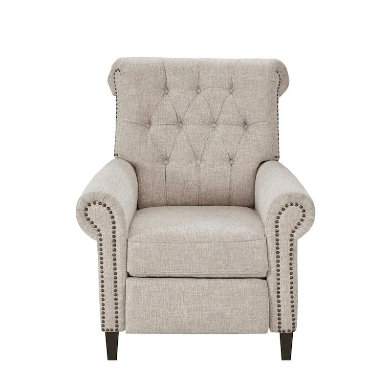 Push-back Recliner Chair - Blue/Cream/Grey - Single Seat