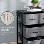 8-Drawer Fabric Storage Tower, Grey, 3-Tier Organizer with Steel Frame