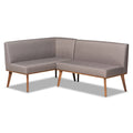 Grey L-Shape Corner Dining Nook Bench Set