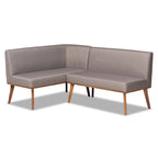 Grey L-Shape Corner Dining Nook Bench Set