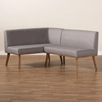 Grey L-Shape Corner Dining Nook Bench Set