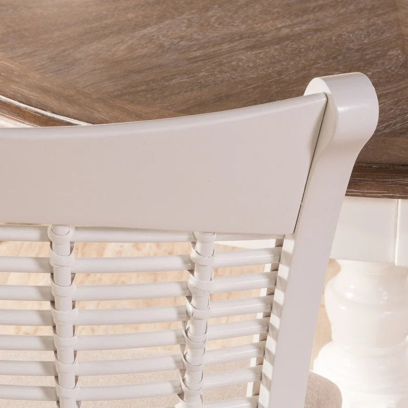 White Wood Dining Chairs (Set of 2)