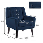 2 Set Modern Accent Chair Velvet Armchair