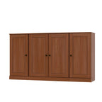 65" Solid Wood Sideboard - White Gray/Black/Teal - 3-Unit Storage Cabinet