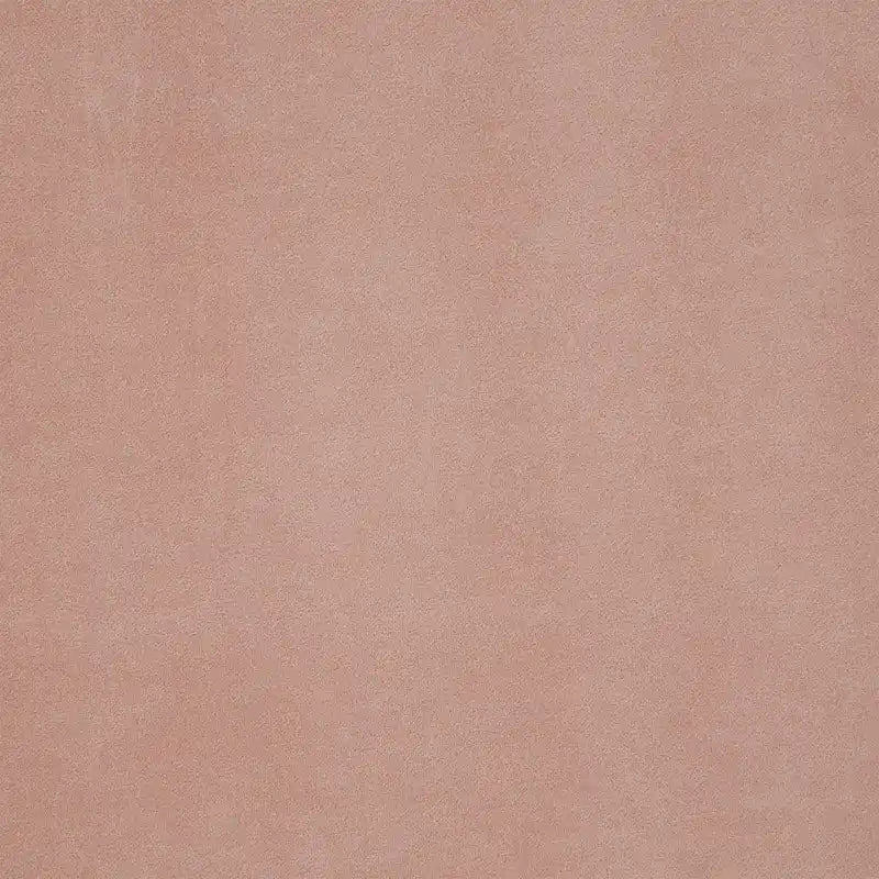 Round Upholstered Ottoman - Pink Velvet/Beige Linen - Single Seat