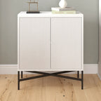28" Wood Grain Accent Cabinet with Textured Doors - Storage Organizer