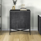 28" Wood Grain Accent Cabinet with Textured Doors - Storage Organizer