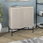 28" Wood Grain Accent Cabinet with Textured Doors - Storage Organizer