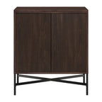 28" Wood Grain Accent Cabinet with Textured Doors - Storage Organizer