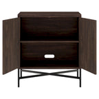 28" Wood Grain Accent Cabinet with Textured Doors - Storage Organizer