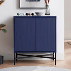 28" Wood Grain Accent Cabinet with Textured Doors - Storage Organizer
