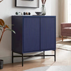 28" Wood Grain Accent Cabinet with Textured Doors - Storage Organizer