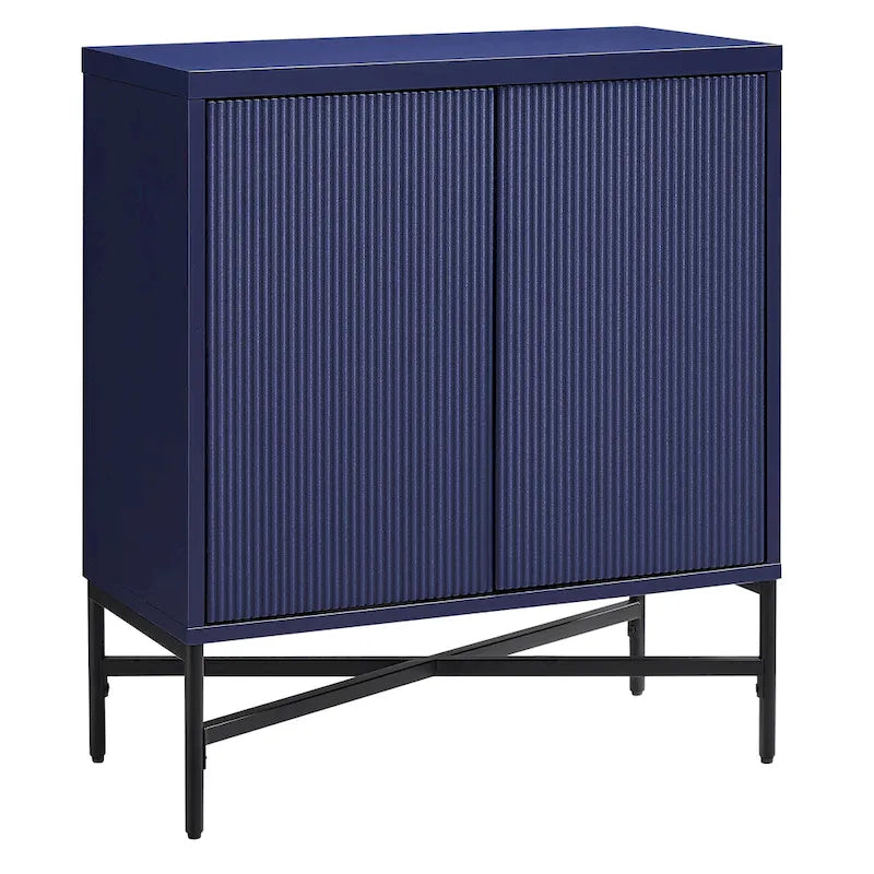28" Wood Grain Accent Cabinet with Textured Doors - Storage Organizer