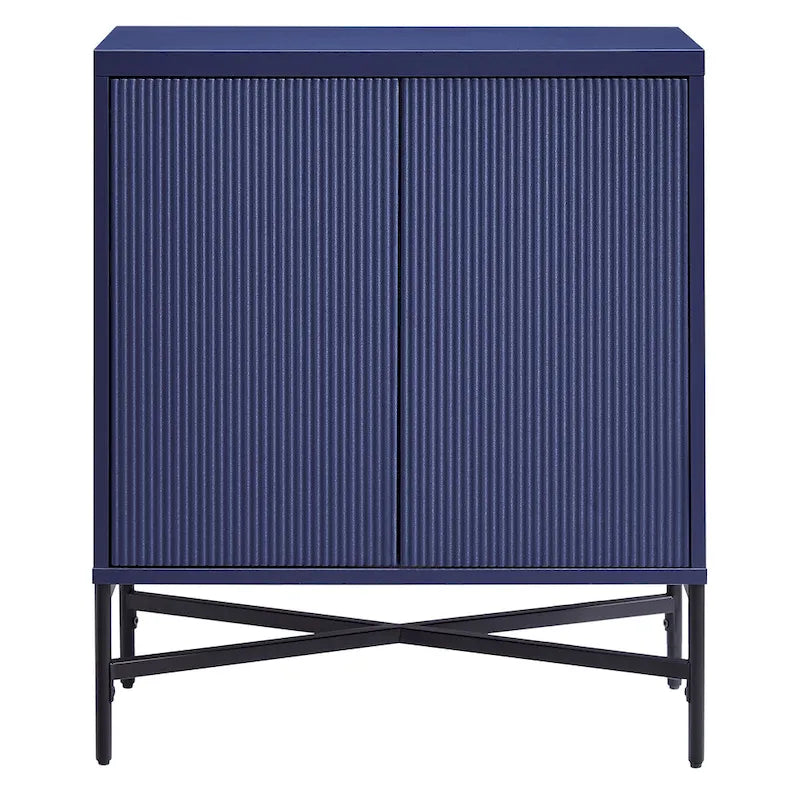 28" Wood Grain Accent Cabinet with Textured Doors - Storage Organizer