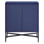 28" Wood Grain Accent Cabinet with Textured Doors - Storage Organizer