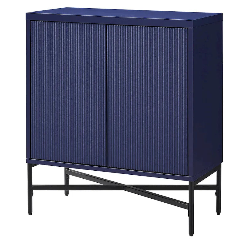 28" Wood Grain Accent Cabinet with Textured Doors - Storage Organizer