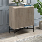 28" Wood Grain Accent Cabinet with Textured Doors - Storage Organizer